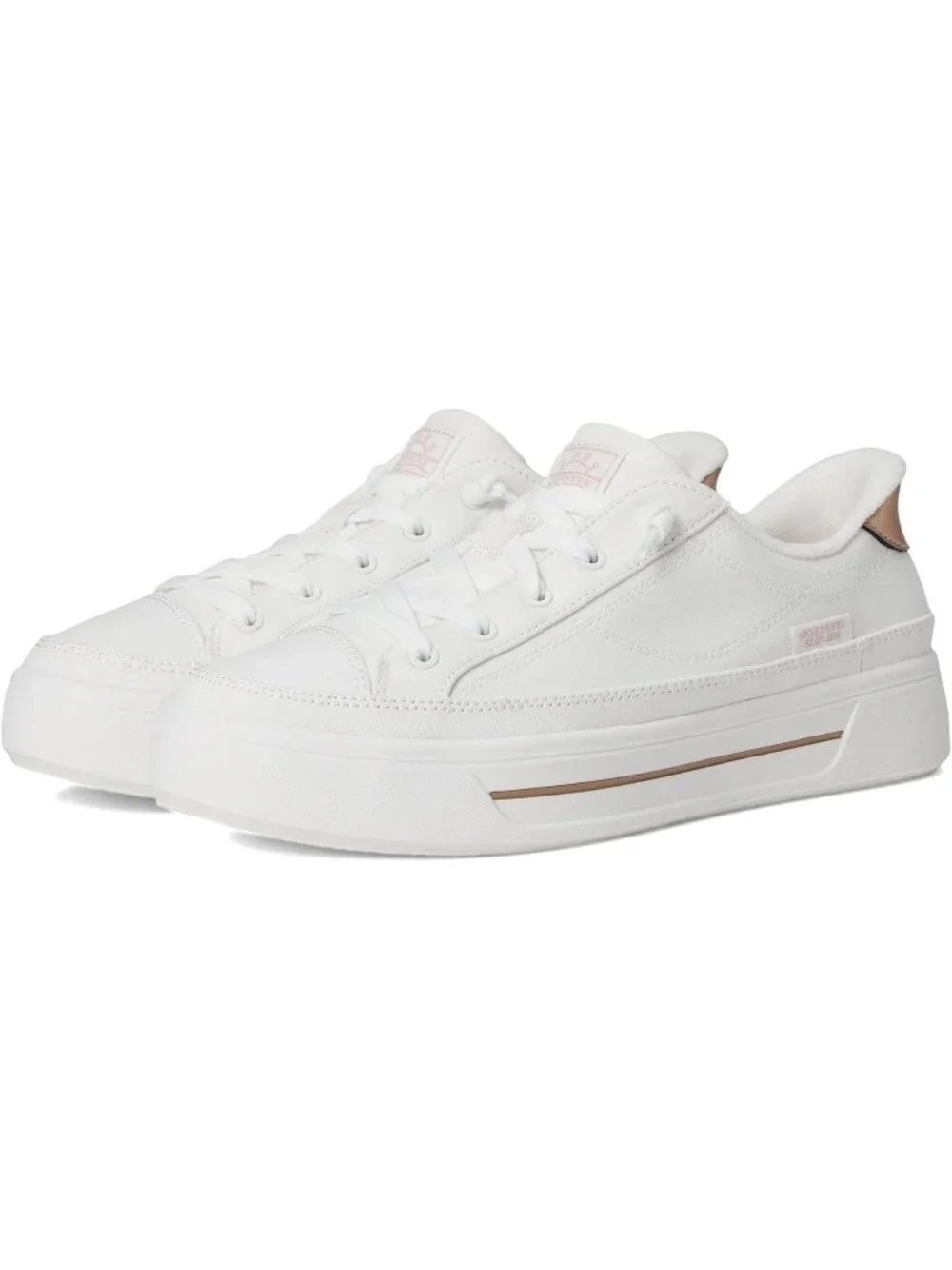 Women's White Tennis Shoes Classic Pull On Low Top Athletic Running Sneaker